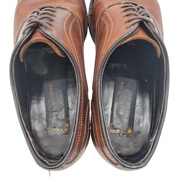 To Boot New York Italy Men 8.5 Antiqued Brown Leather Dress Shoes Cap-toe Oxford main image 10